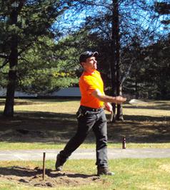 Playing horseshoes